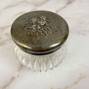 Antique Unger Bros Art Nouveau Sterling Vanity Jar "Love's Dream" 3 X 3 Rare